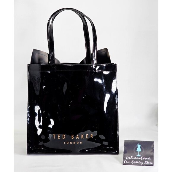 NWT Ted Baker Women's Black Patent Leather Feline Cat-Shaped Icon Tote Bag 391 - Picture 6 of 12